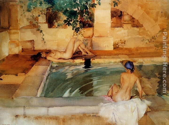 Sir William Russell Flint Gleaming Limbs And Cool Waters